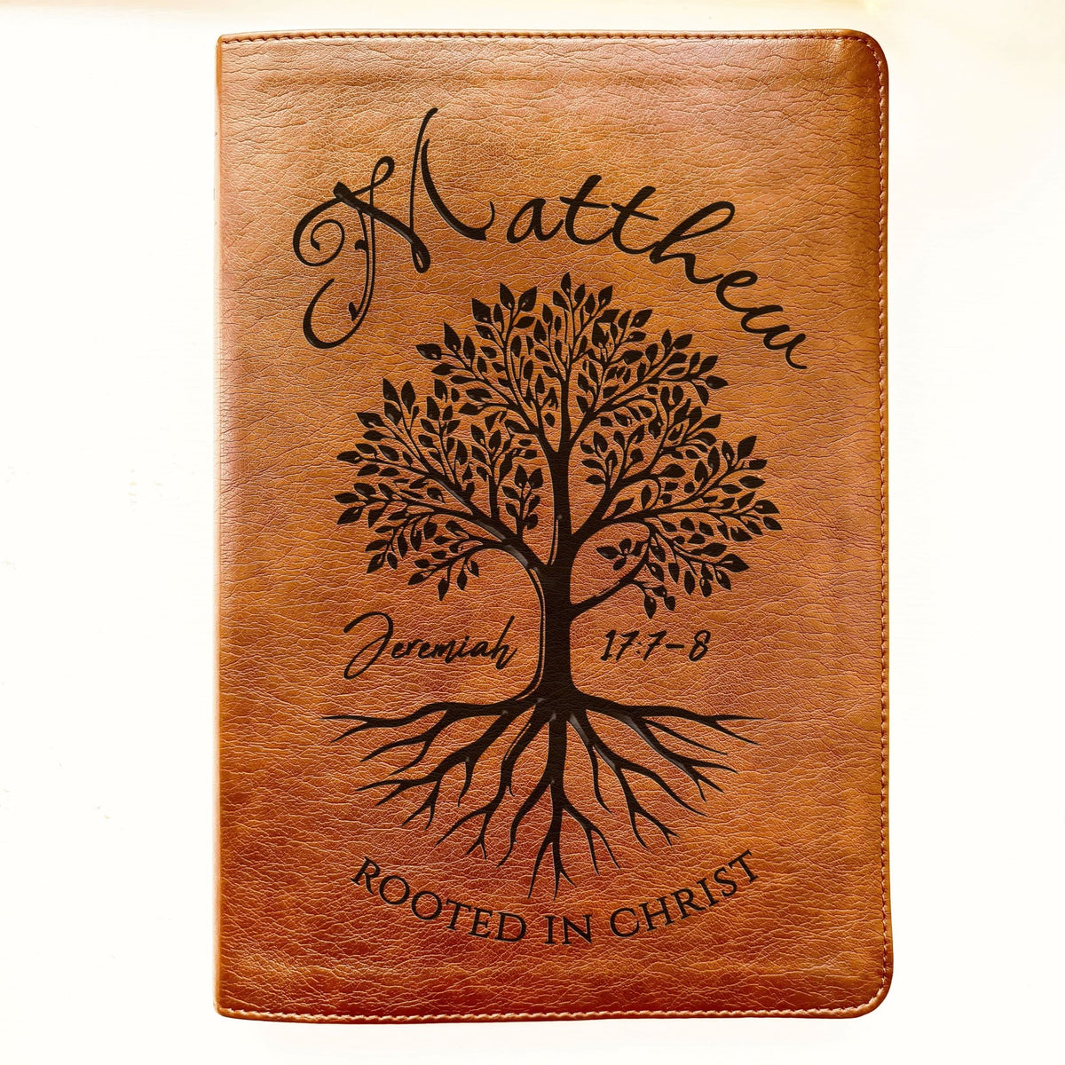 Personalized NLT Large Print Bible, Custom Engraved Name, Rooted in Christ Tree Design, Christian Gift, Bible Gifts for Her, Gifts for Him - Religious Books - Aylev