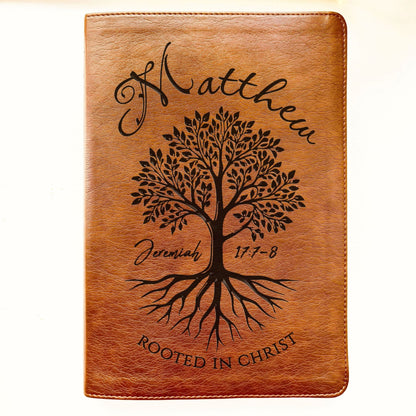 Personalized NLT Large Print Bible, Custom Engraved Name, Rooted in Christ Tree Design, Christian Gift, Bible Gifts for Her, Gifts for Him - Religious Books - Aylev