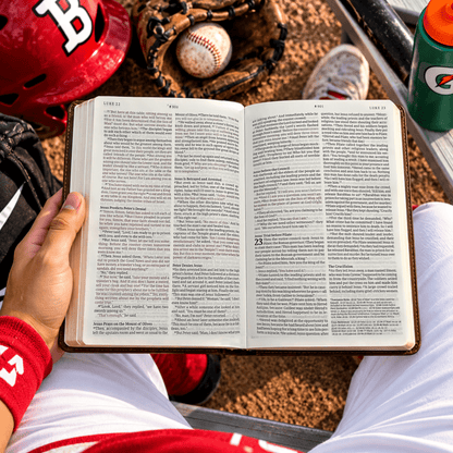 Personalized NLT Large Print Bible, Custom Engraved Acrostic Name with Verse Reference, Christian Sports Gift for Baseball Players - Religious Books - Aylev