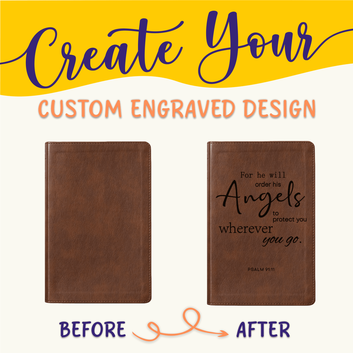 Personalized NLT Bible: Create Your Own Custom Engraved Design with a Designer, Giant Print Bible, New Living Translation Holy Bible - Religious Books - Aylev