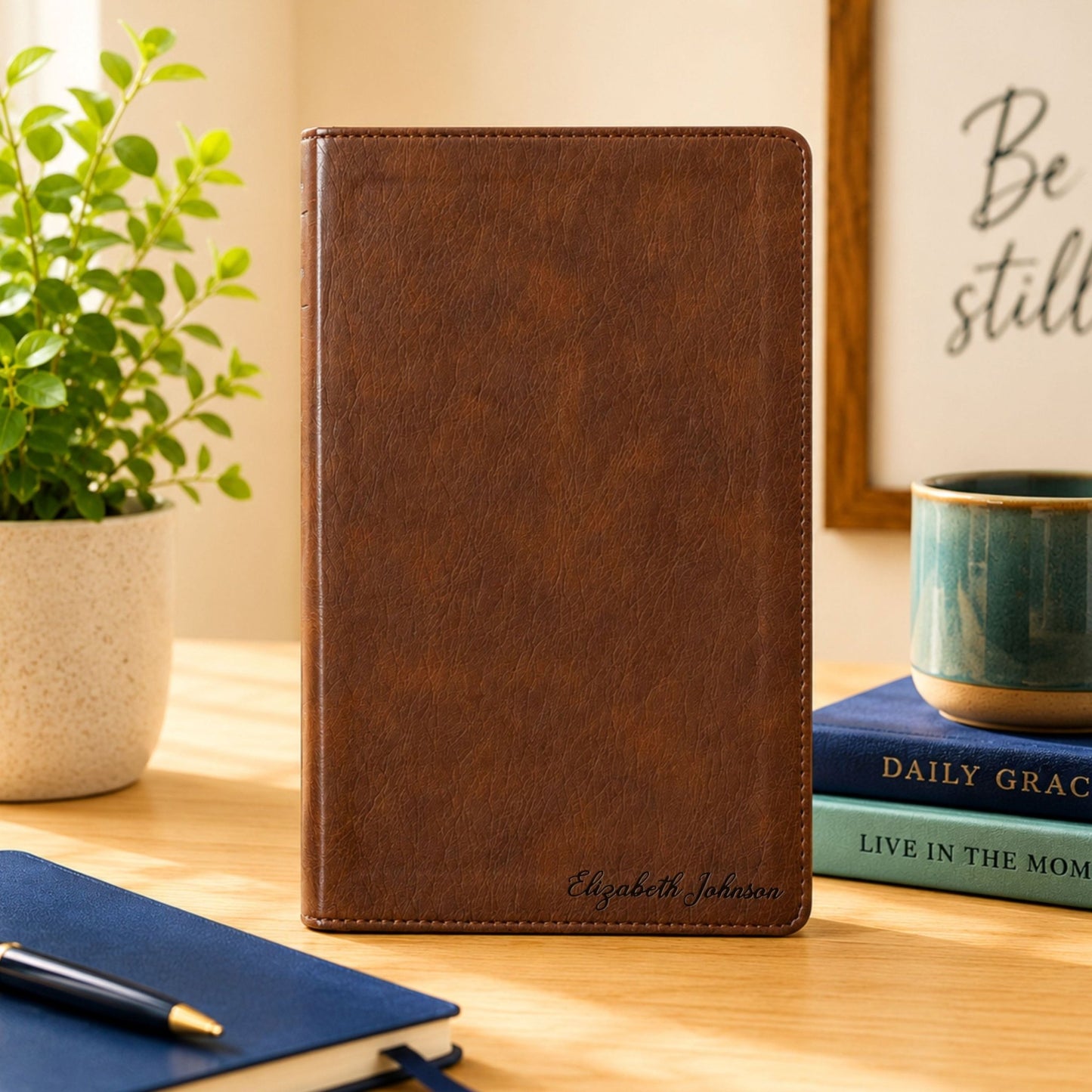 Personalized NLT Giant Print Bible, Personal Size New Living Translation, Custom Bible Engraved Name, Christian Baptism Gift for Men & Women - Religious Books - Aylev