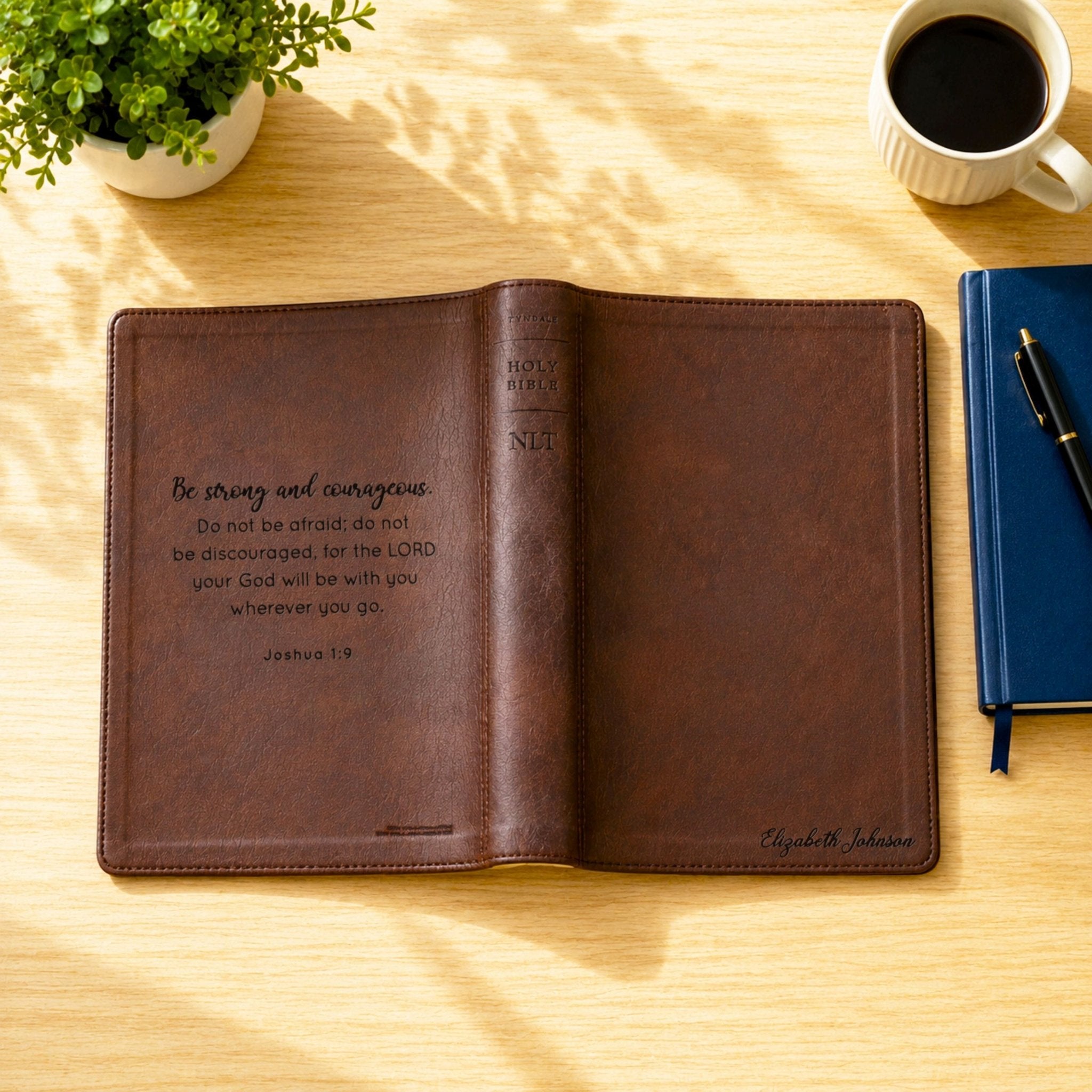 Personalized NLT Giant Print Bible, Personal Size New Living Translation, Custom Bible Engraved Name, Christian Baptism Gift for Men & Women - Religious Books - Aylev