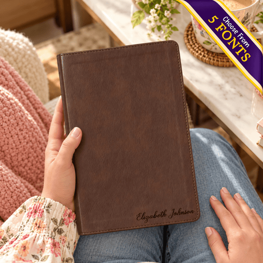 Personalized NLT Giant Print Bible, Personal Size New Living Translation, Custom Bible Engraved Name, Christian Baptism Gift for Men & Women - Religious Books - Aylev