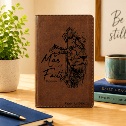 Personalized NLT Giant Print Bible, Custom Engraved Name, Filament Enabled New Living Translation, Christian Baptism Gift for men - Religious Books - Aylev