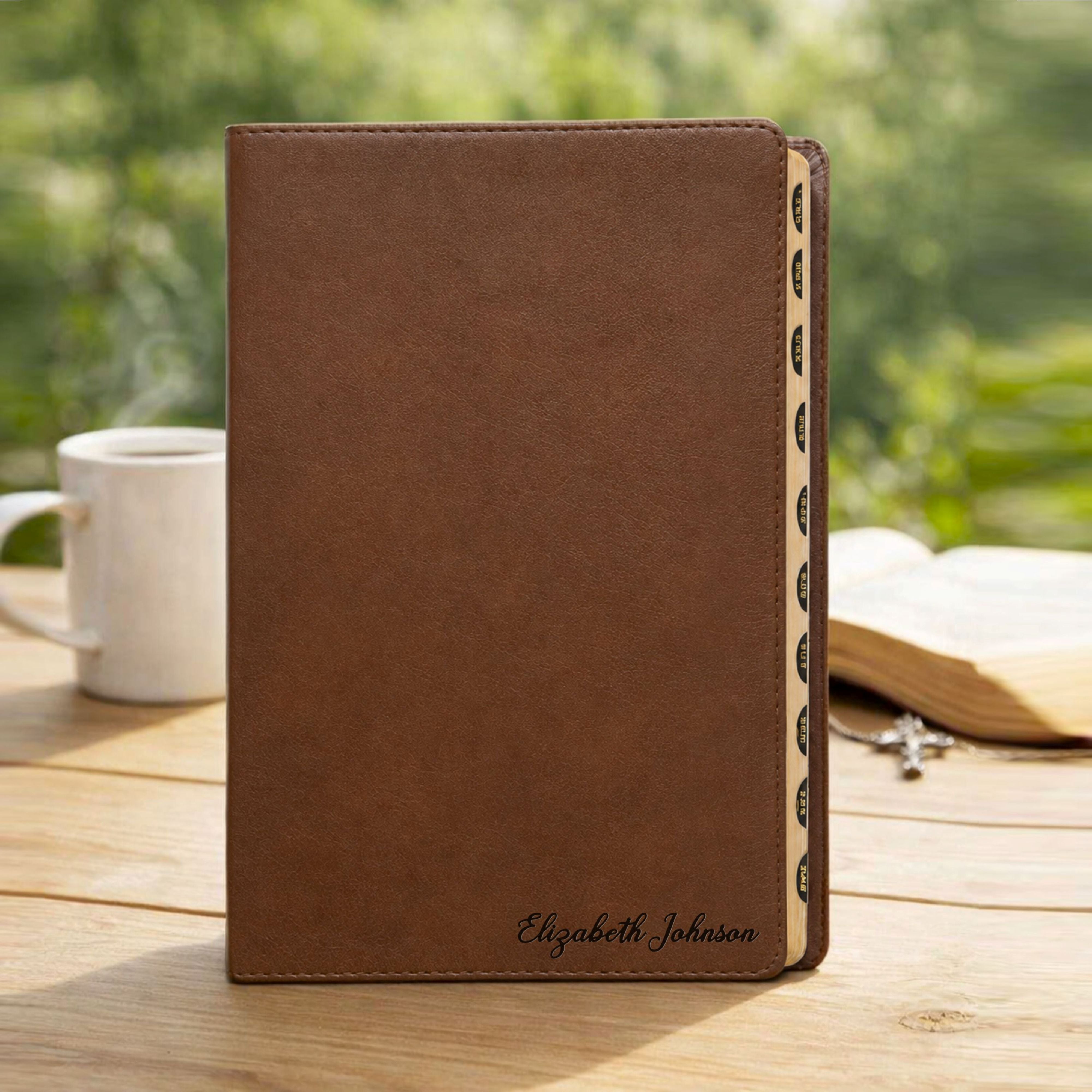 Personalized NLT Bible with Name Engraved, Large Print Thinline Reference Bible, Custom Engraved Name, Baptism Gift, Wedding Gift