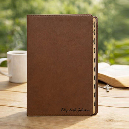 Personalized NLT Bible with Name Engraved, Large Print Thinline Reference Bible, Custom Engraved Name, Baptism Gift, Wedding Gift - Religious Books - Aylev