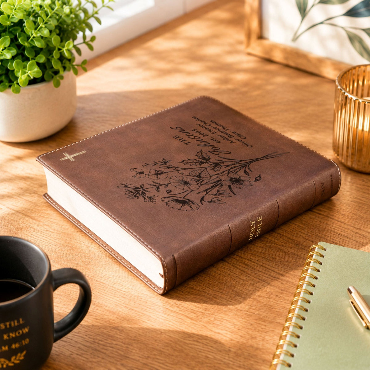 Personalized Family Bible, Birth Flower Bouquet, NIV Journaling, Wide Margin, Custom Engraved Bible, Wedding Guest Book, Wedding Gift - Religious Books - Aylev