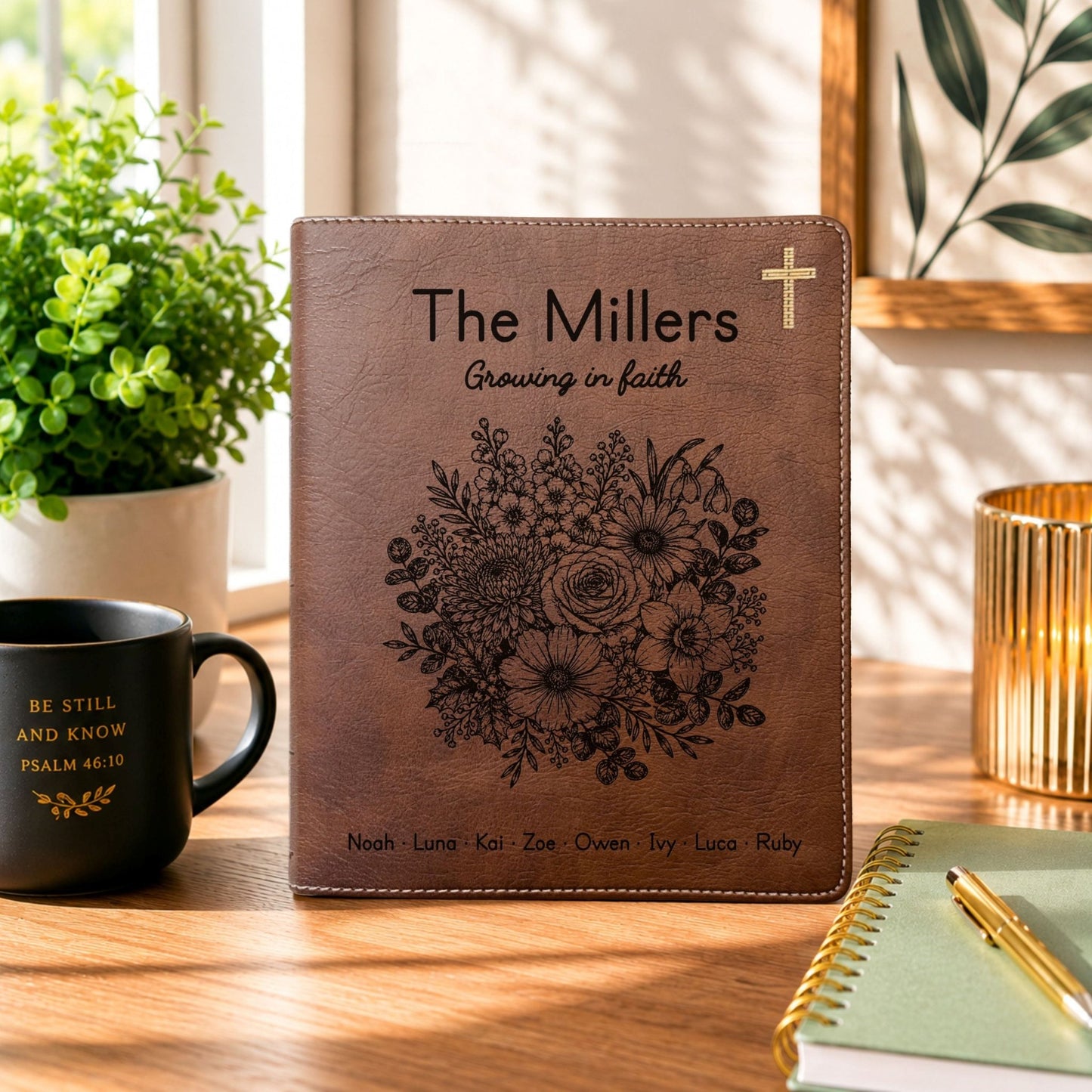 Personalized Family Bible, Birth Flower Bouquet, NIV Journaling, Wide Margin, Custom Engraved Bible, Wedding Guest Book, Wedding Gift - Religious Books - Aylev