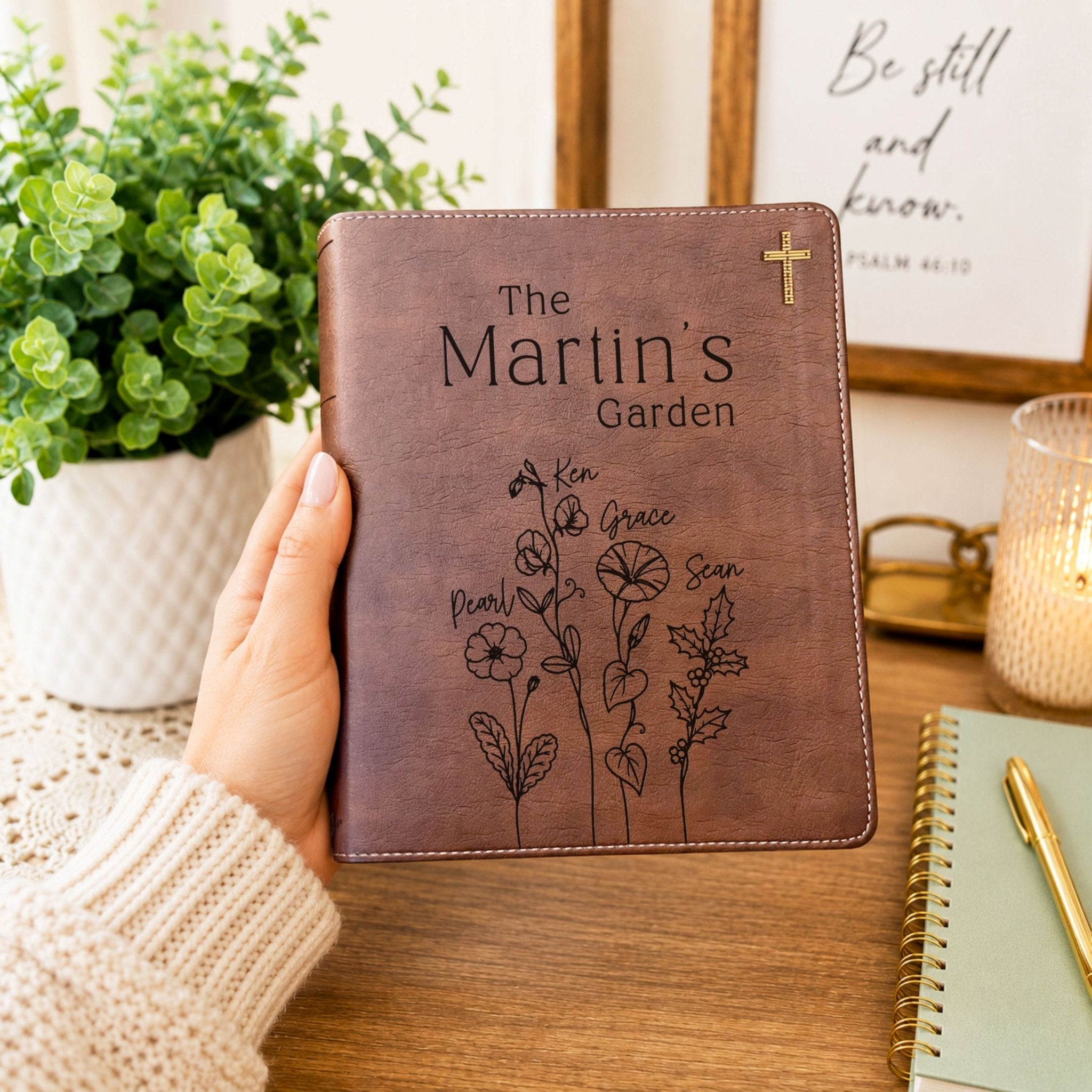 Personalized Family Bible, Birth Flower Bouquet, NIV Journaling, Wide Margin, Custom Engraved Bible, Wedding Guest Book, Wedding Gift - Religious Books - Aylev