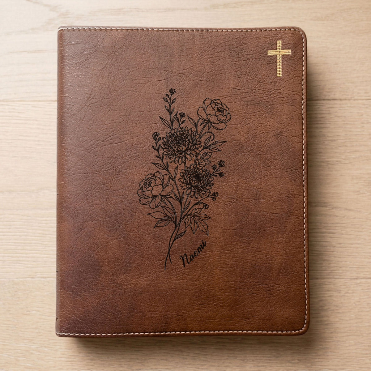 Personalized NIV Journaling Bible, Wide Margin Red Letter Bible, Custom Engraved Name, November Birth Flower, Christian Gift for Women - Religious Books - Aylev