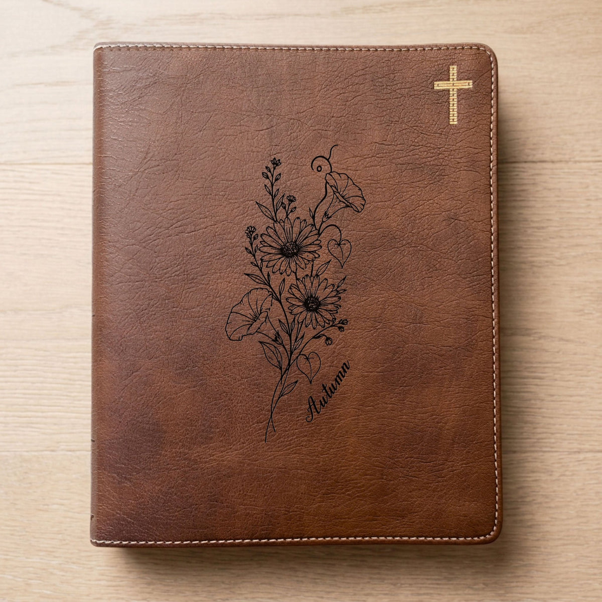 Personalized NIV Journaling Bible, Wide Margin Red Letter Bible, Custom Engraved Name, September Birth Flower, Christian Gift for Women - Religious Books - Aylev