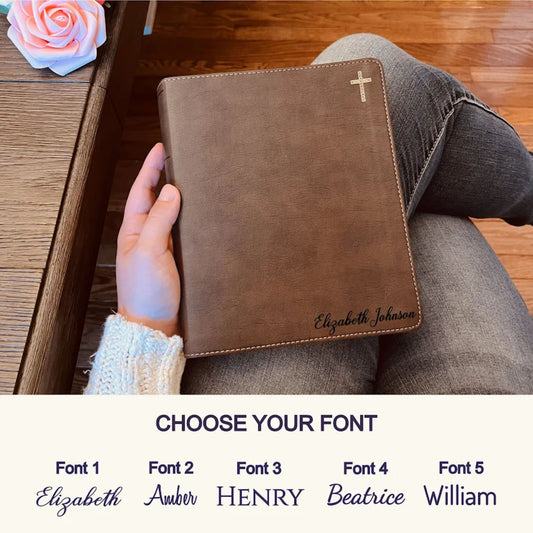 Personalized NIV Journaling Bible with Name Engraved, Custom NIV Bible, Wide Margin Note-Taking, Christian Gift for Baptism, Wedding & Graduation
