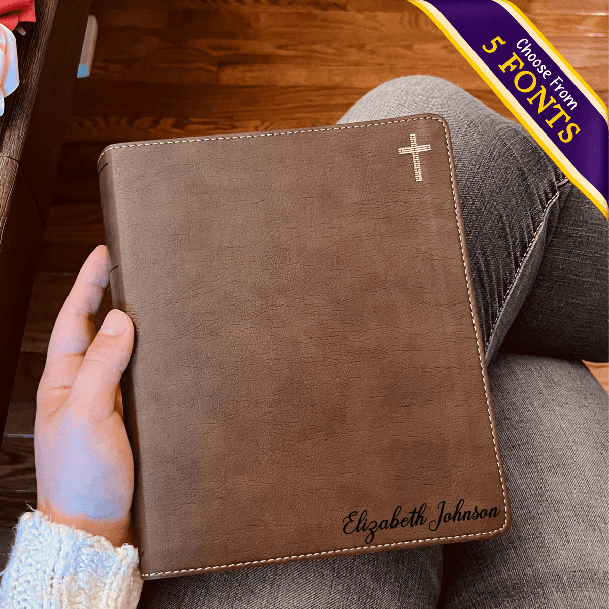Personalized NIV Journaling Bible with Name Engraved, Custom NIV Bible, Wide Margin Note-Taking, Christian Gift for Baptism, Wedding & Graduation - Religious Books - Aylev