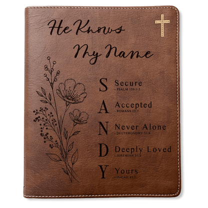 Personalized NIV Journaling Bible, Red Letter, Custom Engraved Acrostic Name with Verse Reference, Floral Design, Bible Gift for Her - Religious Books - Aylev
