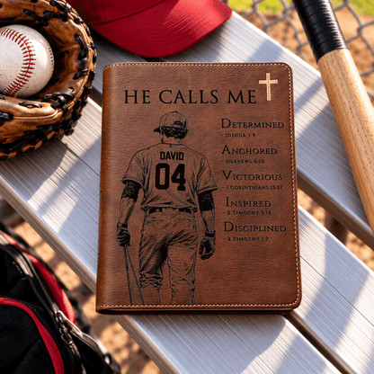 Personalized NIV Journaling Bible, Custom Engraved Acrostic Name with Verse Reference, Christian Sports Gift for Baseball Players - Religious Books - Aylev