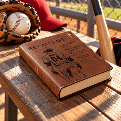 Personalized NIV Journaling Bible, Custom Engraved Acrostic Name with Verse Reference, Christian Sports Gift for Baseball Players - Religious Books - Aylev