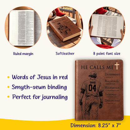 Personalized NIV Journaling Bible, Custom Engraved Acrostic Name with Verse Reference, Christian Sports Gift for Baseball Players - Religious Books - Aylev