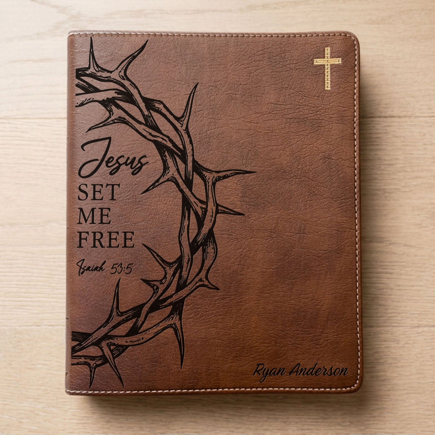Personalized NIV Journaling Bible, Custom Engraved Name, Crown of Thorns Design, Christian Gift, Bible Gifts for Her, Gifts for Him - Religious Books - Aylev