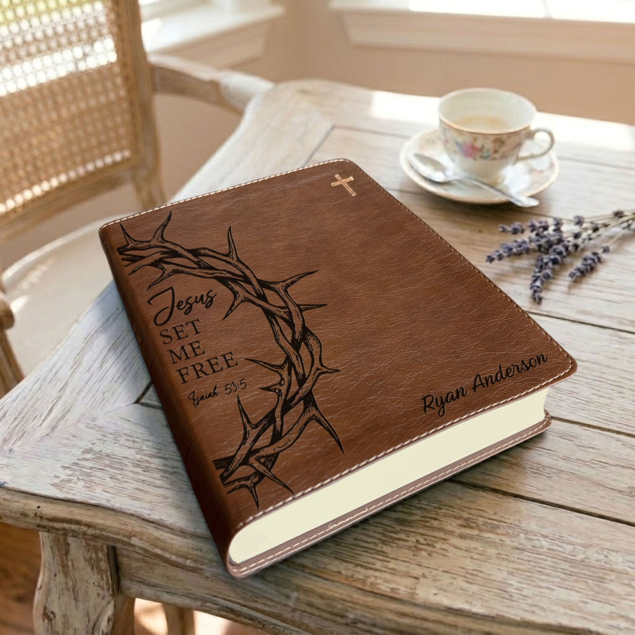 Personalized NIV Journaling Bible, Custom Engraved Name, Crown of Thorns Design, Christian Gift, Bible Gifts for Her, Gifts for Him - Religious Books - Aylev
