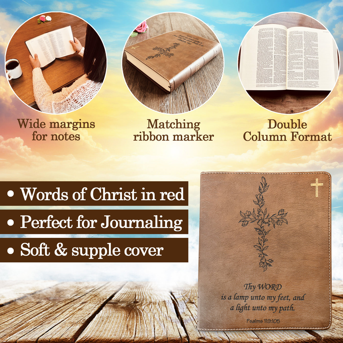 Personalized NIV Bible | NIV Journaling Study Bible | Custom Engrave New International Version | Christian Gifts Baptism Gifts ESV Bible Women