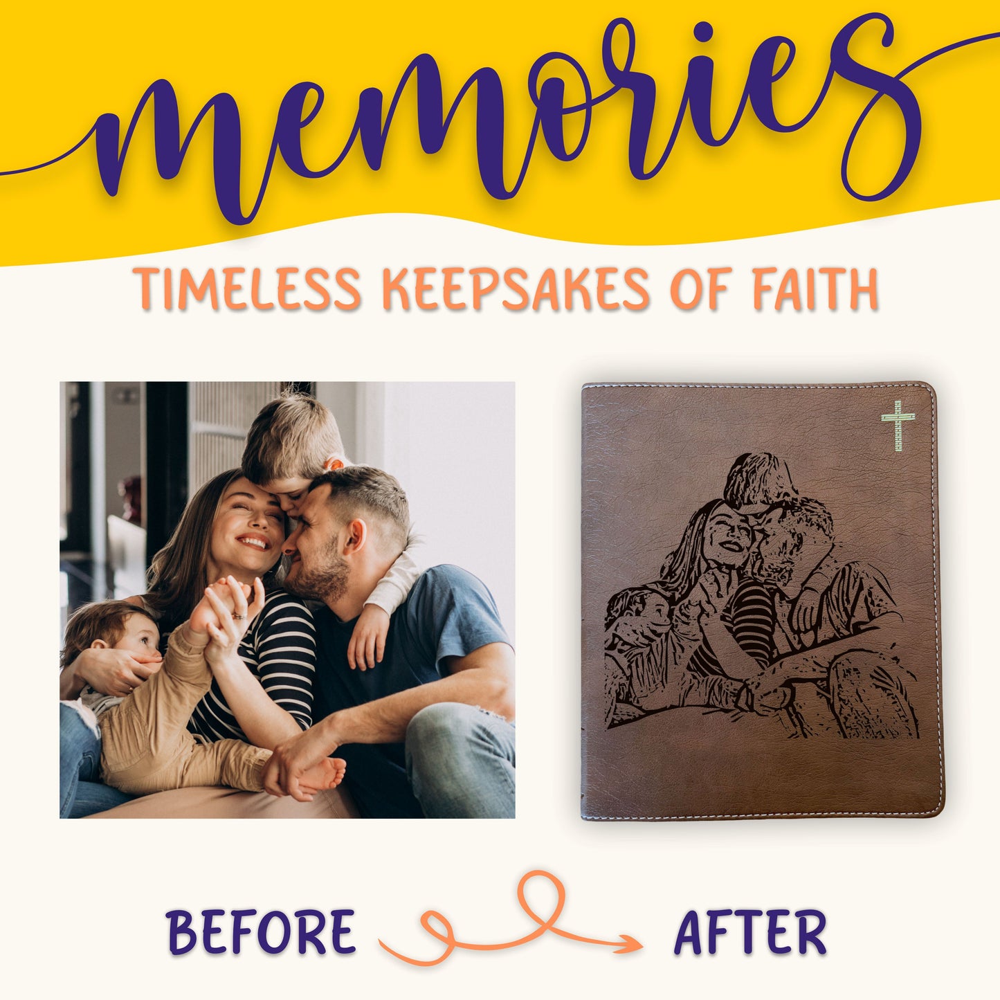 Personalized NIV Journaling Bible, Photo Engraved Cover, Custom Bible for Note Taking, Christian Gift, Baptism Gift, Custom Engraved Bible