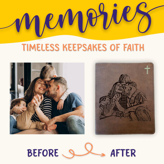 Personalized NIV Journaling Bible, Photo Engraved Cover, Custom Bible for Note Taking, Christian Gift, Baptism Gift, Custom Engraved Bible