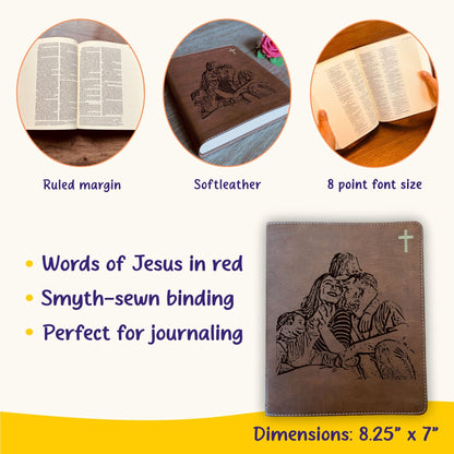 Personalized NIV Journaling Bible, Photo Engraved Cover, Custom Bible for Note Taking, Christian Gift, Baptism Gift, Custom Engraved Bible - Religious Books - Aylev