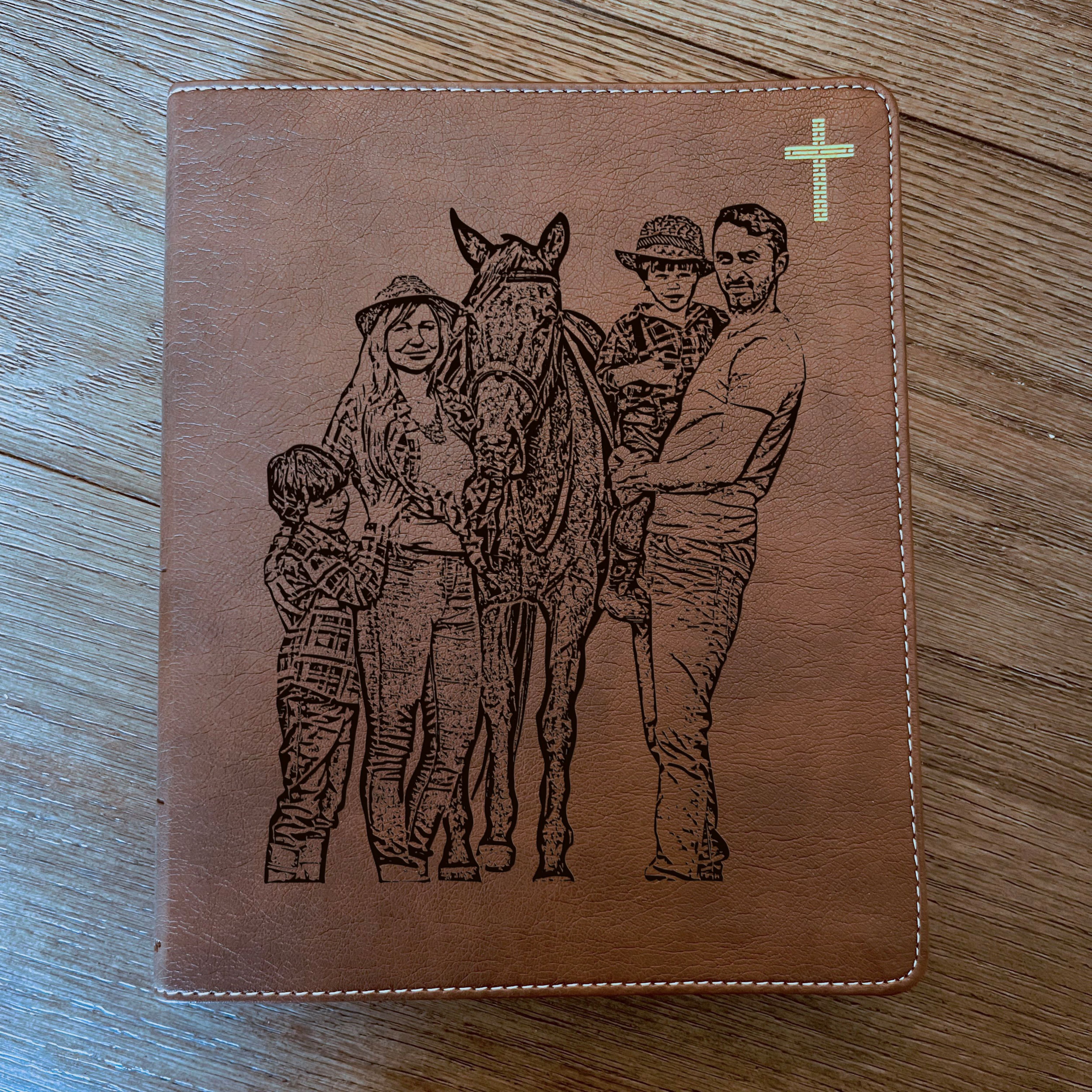 Personalized NIV Journaling Bible, Photo Engraved Cover, Custom Bible for Note Taking, Christian Gift, Baptism Gift, Custom Engraved Bible