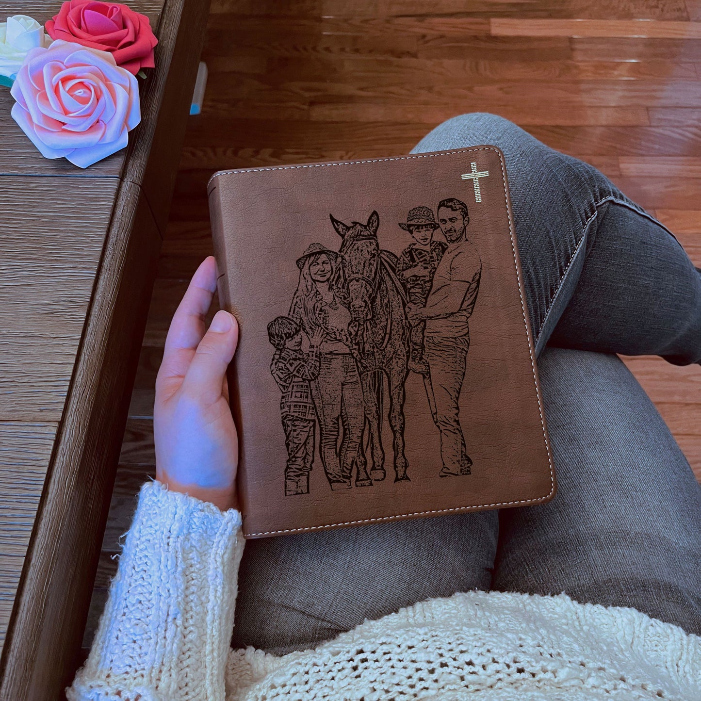 Personalized NIV Journaling Bible, Photo Engraved Cover, Custom Bible for Note Taking, Christian Gift, Baptism Gift, Custom Engraved Bible