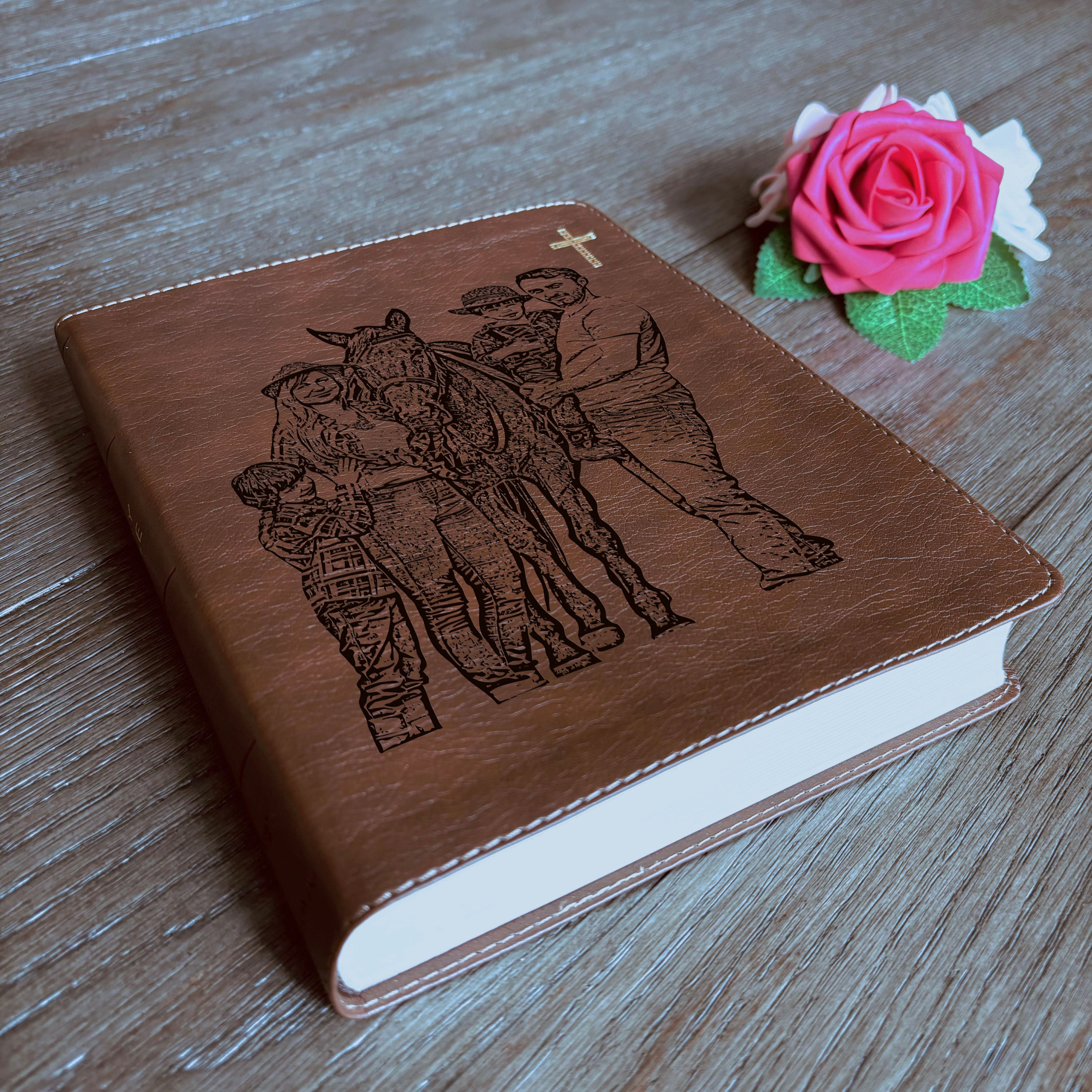 Personalized NIV Journaling Bible, Photo Engraved Cover, Custom Bible for Note Taking, Christian Gift, Baptism Gift, Custom Engraved Bible