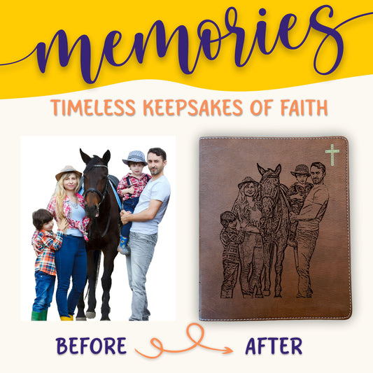 Personalized NIV Journaling Bible, Photo Engraved Cover, Custom Bible for Note Taking, Christian Gift, Baptism Gift, Custom Engraved Bible