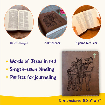 Personalized NIV Journaling Bible, Photo Engraved Cover, Custom Bible for Note Taking, Christian Gift, Baptism Gift, Custom Engraved Bible - Religious Books - Aylev