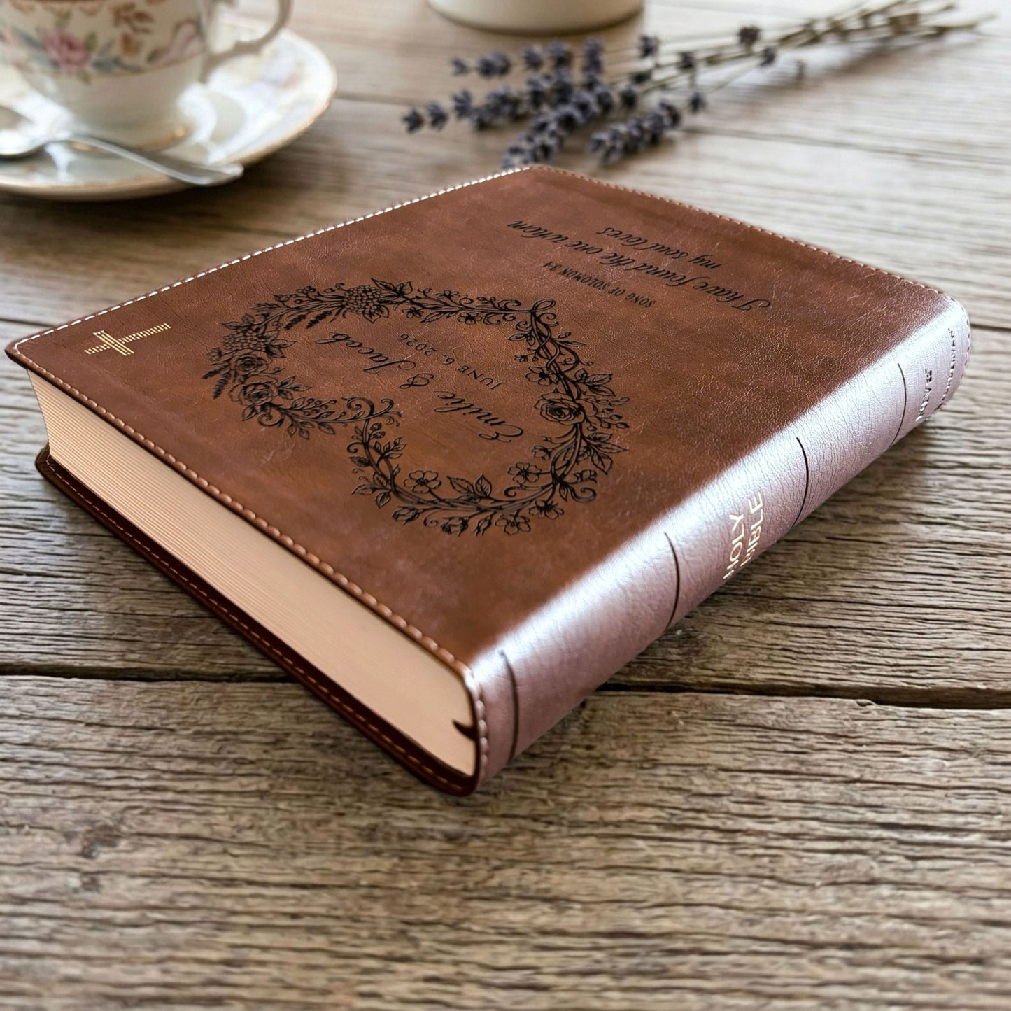 Personalized NIV Journaling Family Bible, Wide - Margin, Red Letter, Bible Tabs + Highlighters, Complete Study Set, Wedding & Anniversary Gift - Religious Books - Aylev