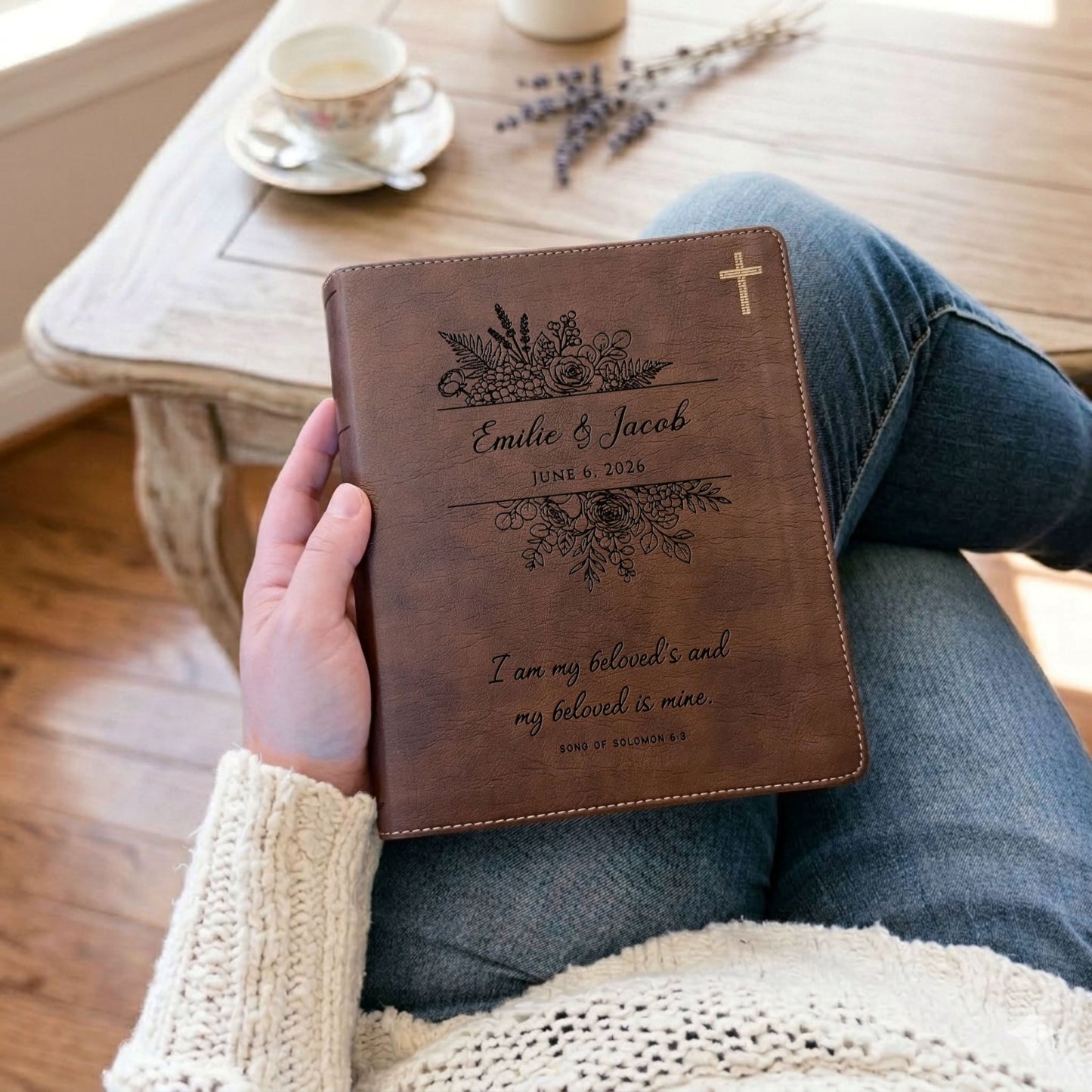 Personalized NIV Journaling Family Bible, Wide - Margin, Red Letter, Bible Tabs + Highlighters, Complete Study Set, Wedding & Anniversary Gift - Religious Books - Aylev