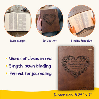 Personalized NIV Journaling Family Bible, Wide - Margin, Red Letter, Bible Tabs + Highlighters, Complete Study Set, Wedding & Anniversary Gift - Religious Books - Aylev