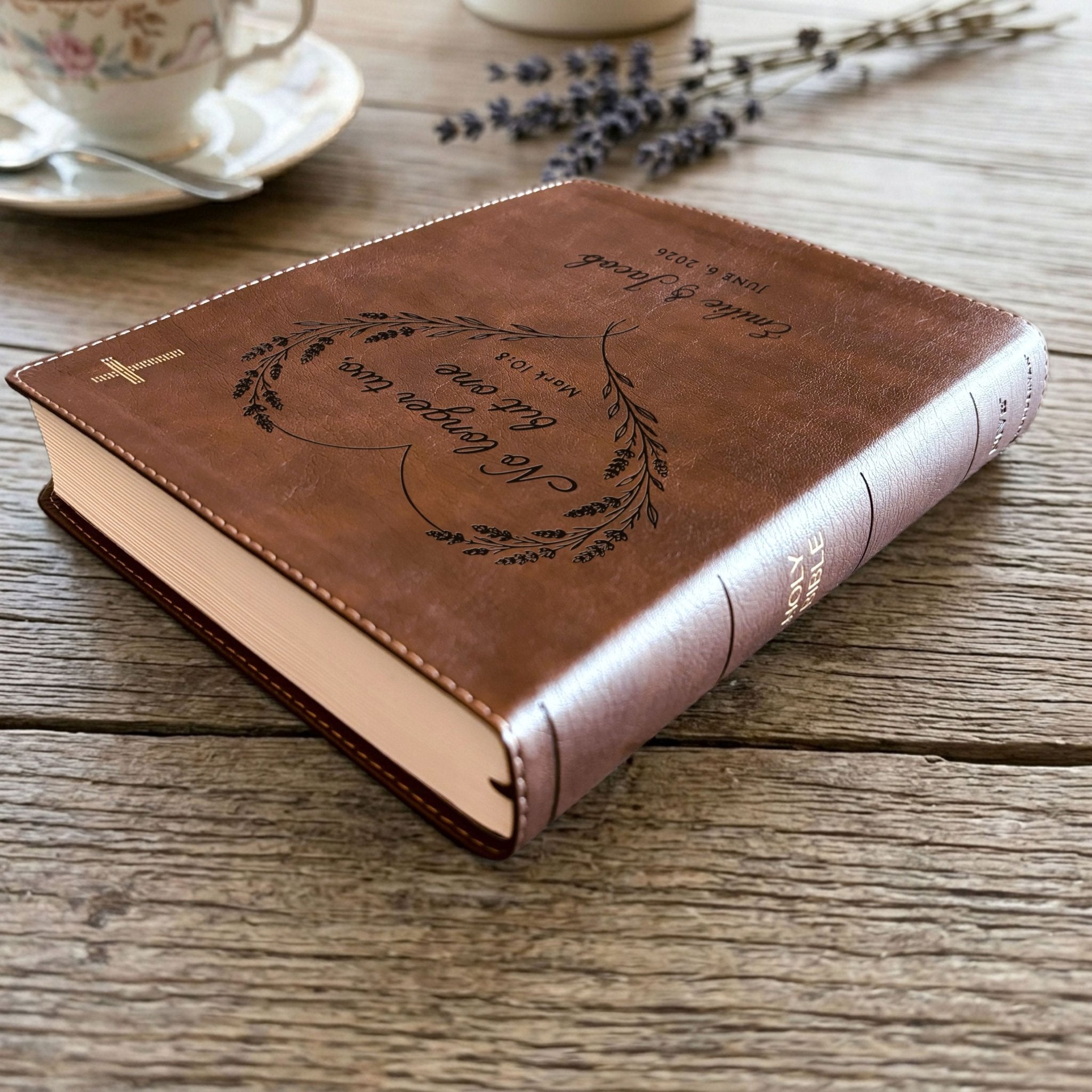 Personalized NIV Journaling Family Bible, Wide - Margin, Red Letter, Bible Tabs + Highlighters, Complete Study Set, Wedding & Anniversary Gift - Religious Books - Aylev
