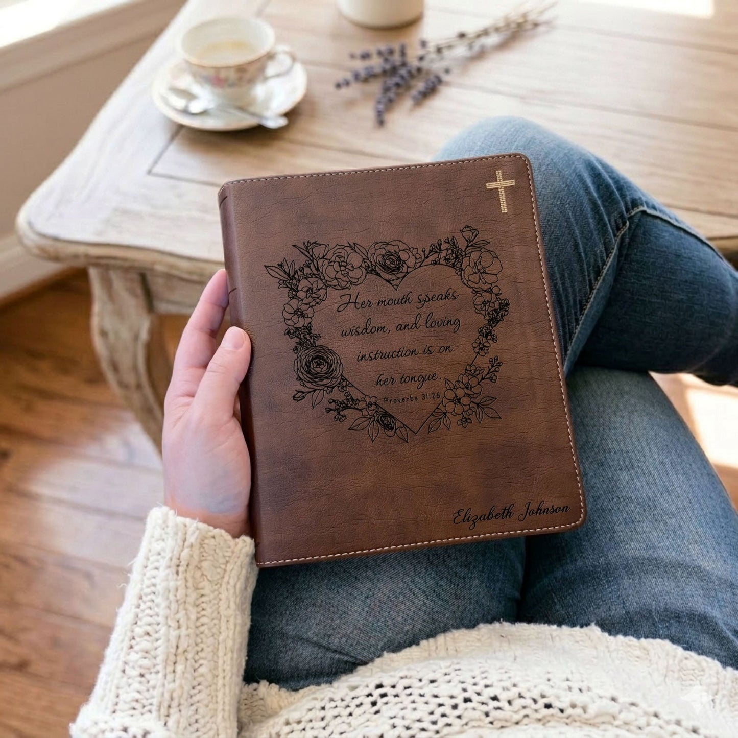 Personalized NIV Journaling Family Bible, Wide - Margin, Red Letter, Bible Tabs + Highlighters, Complete Study Set, Wedding & Anniversary Gift - Religious Books - Aylev