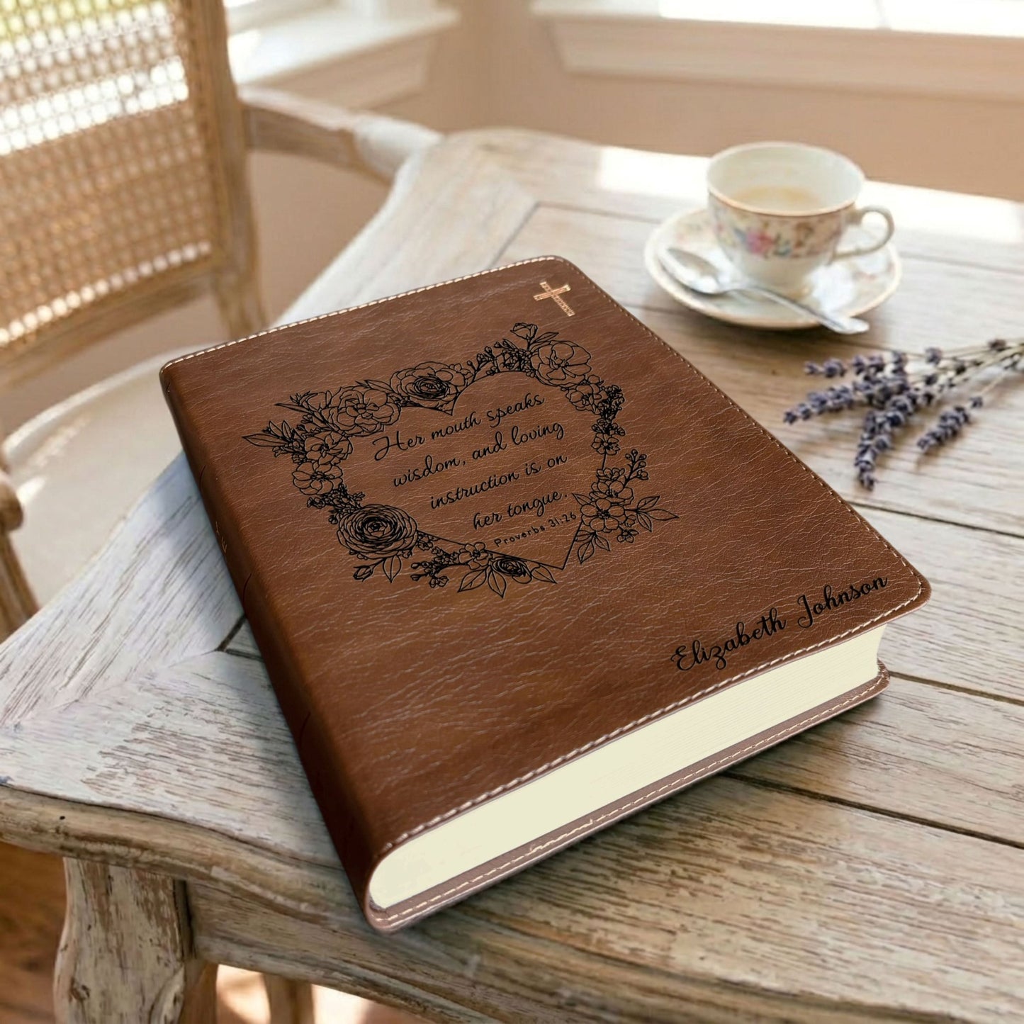 Personalized NIV Journaling Family Bible, Wide - Margin, Red Letter, Bible Tabs + Highlighters, Complete Study Set, Wedding & Anniversary Gift - Religious Books - Aylev