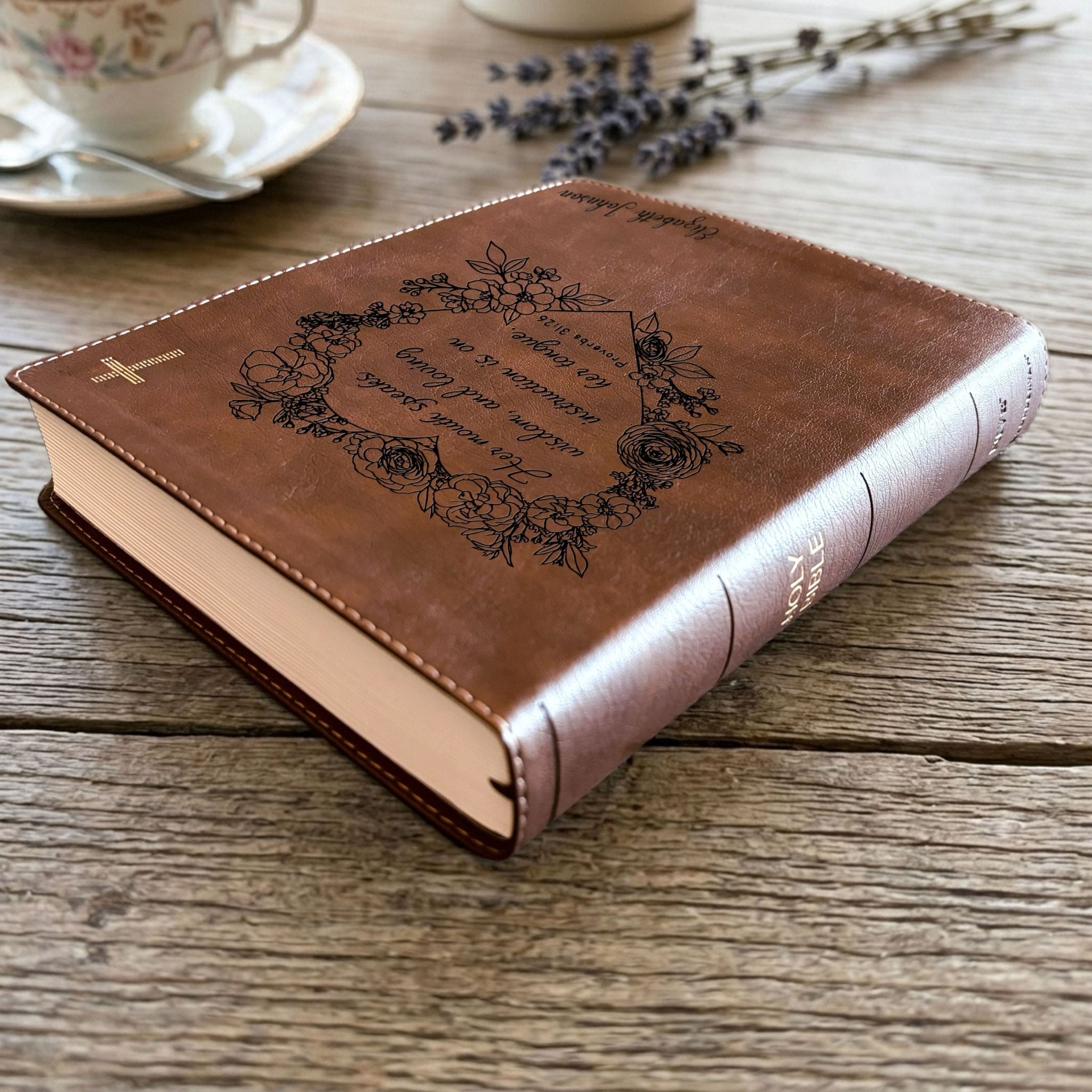 Personalized NIV Journaling Family Bible, Wide - Margin, Red Letter, Bible Tabs + Highlighters, Complete Study Set, Wedding & Anniversary Gift - Religious Books - Aylev