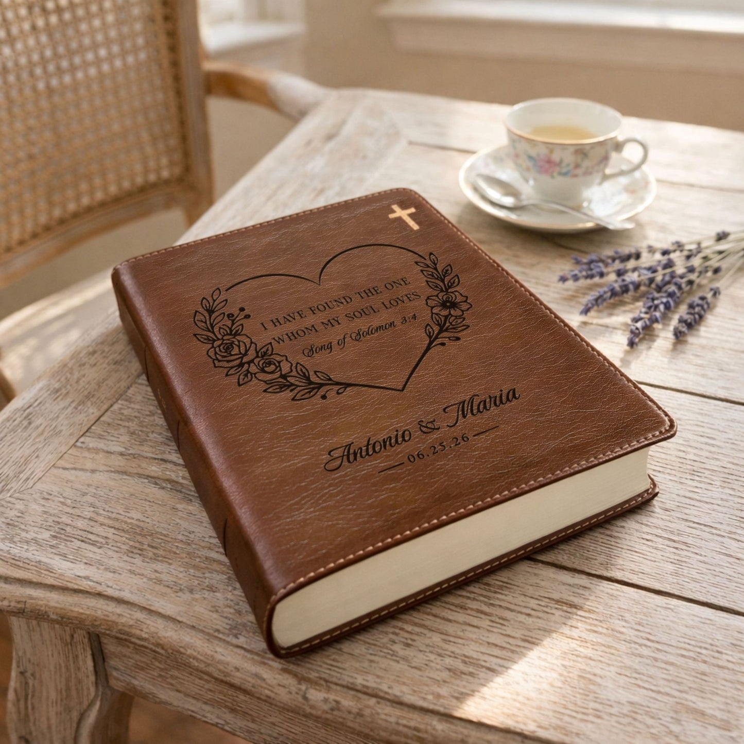 Personalized NIV Journaling Family Bible, Wide - Margin Red Letter, Bible Tabs + Highlighters, Complete Study Set, Wedding & Anniversary Gift - Religious Books - Aylev
