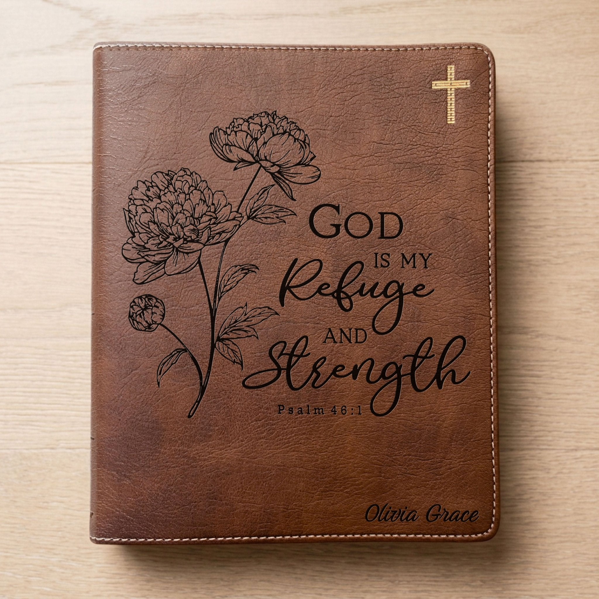 Personalized NIV Journaling Bible, Wide - Margin Red Letter Edition, Floral Design, Custom Engraved Name, Christian & Baptism Gift for women - Religious Books - Aylev