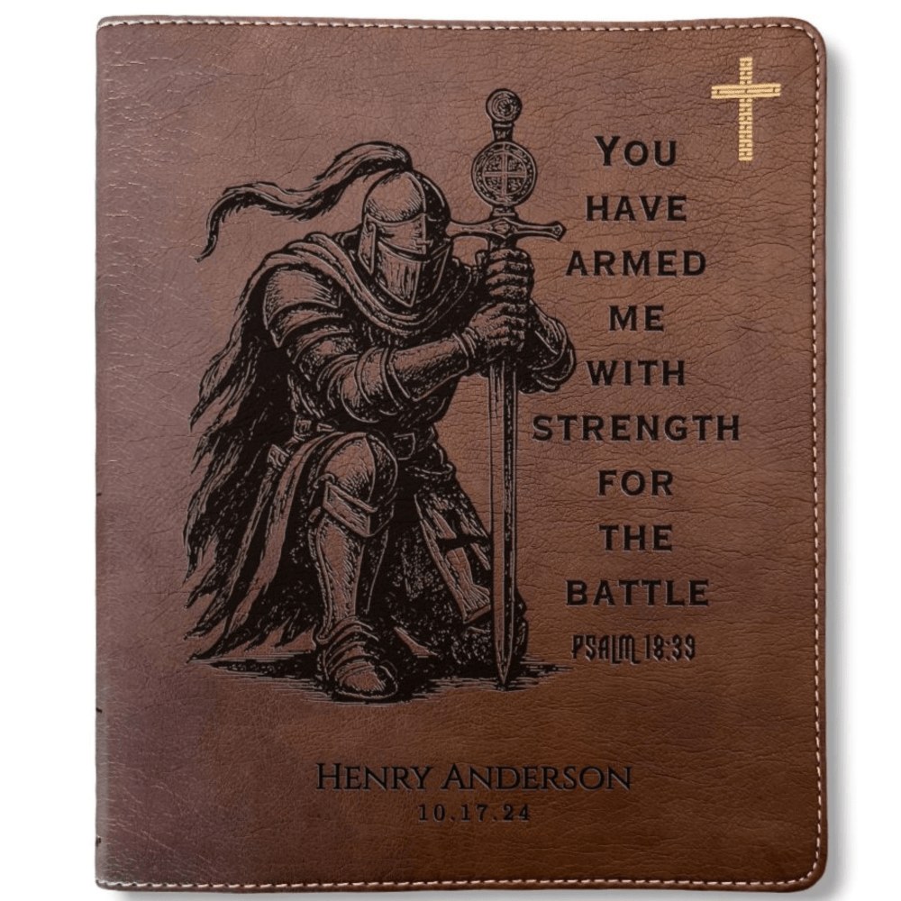 Personalized Bible for Men, NIV Journaling Bible, Custom Bible Engraved Name, Knight Warrior Design, Christian Gift, Bible Gifts for Him - Religious Books - Aylev