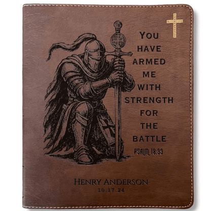 Personalized Bible for Men, NIV Journaling Bible, Custom Bible Engraved Name, Knight Warrior Design, Christian Gift, Bible Gifts for Him - Religious Books - Aylev