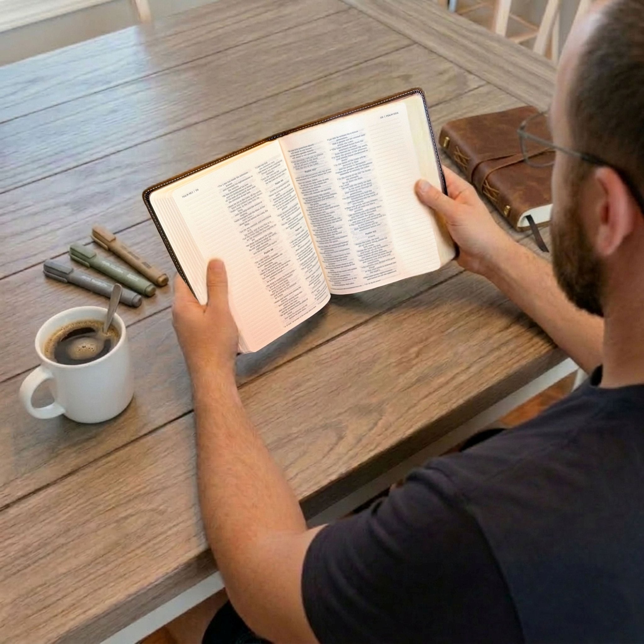 Personalized NIV Journaling Bible, Wide - Margin Red Letter Edition, Buck Design, Custom Engraved Name, Christian & Baptism Gift for men - Religious Books - Aylev