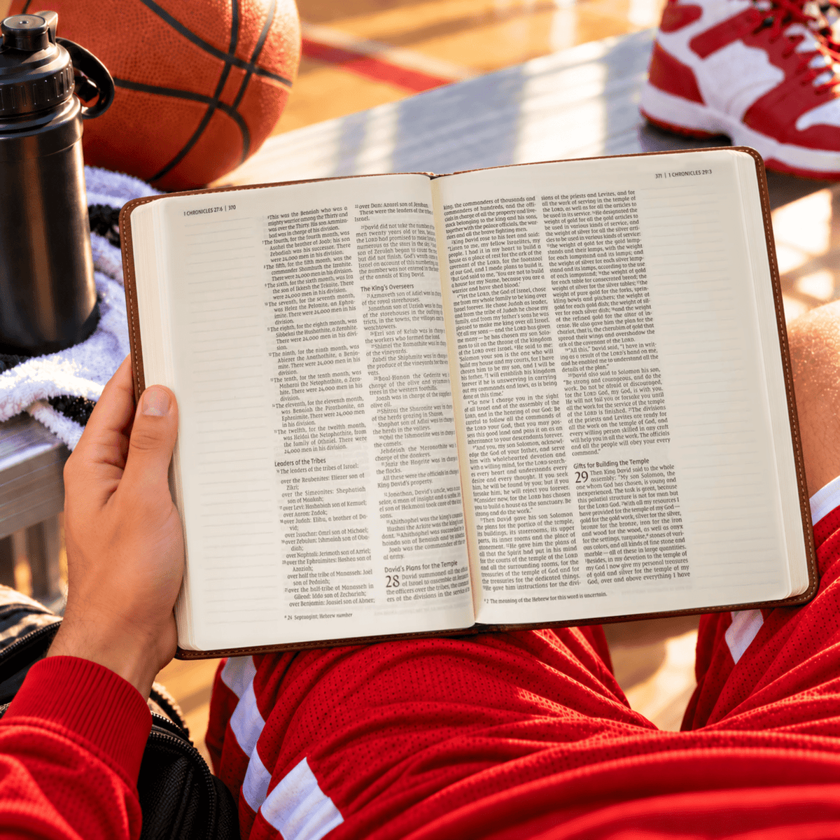 Personalized NIV Journaling Bible, Custom Engraved Acrostic Name with Verse Reference, Christian Sports Gift for Basketball Players - Religious Books - Aylev