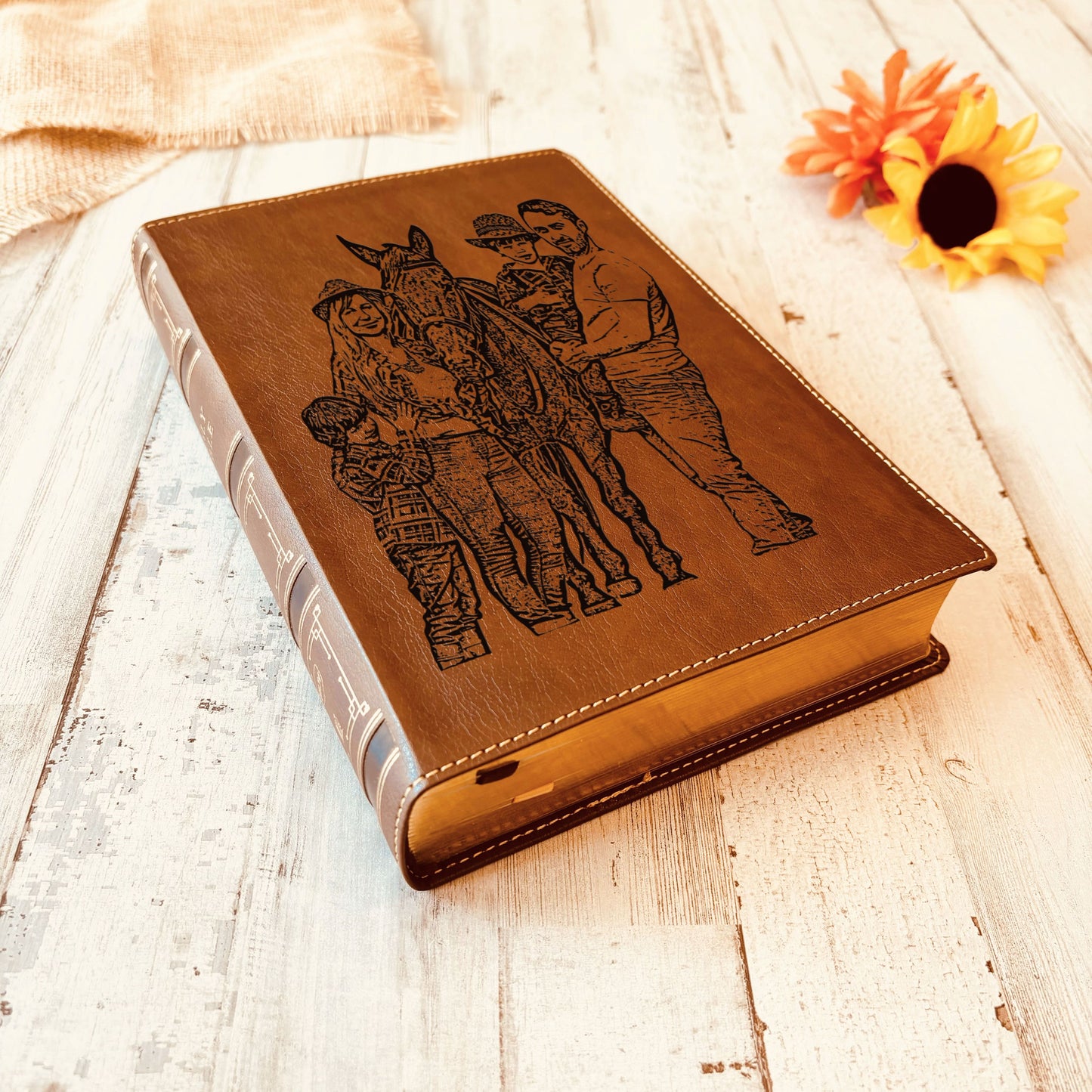 Personalized NKJV Wide Margin Bible, Photo Engraved Cover, Custom Bible for Note Taking, Christian Gift, Baptism Gift, Custom Engraved Bible