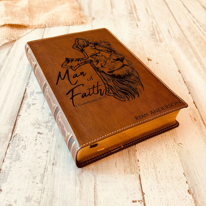 Personalized Bible for Men, NKJV Wide - Margin Bible, Customized Bible for Men Name Engraved, New King James Version, Bibles for men, bible gifts for men - Religious Books - Aylev