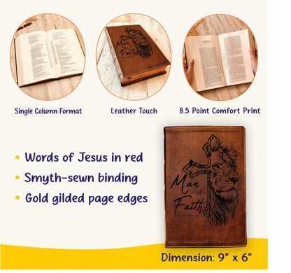 Personalized Bible for Men, NKJV Wide - Margin Bible, Customized Bible for Men Name Engraved, New King James Version, Bibles for men, bible gifts for men - Religious Books - Aylev