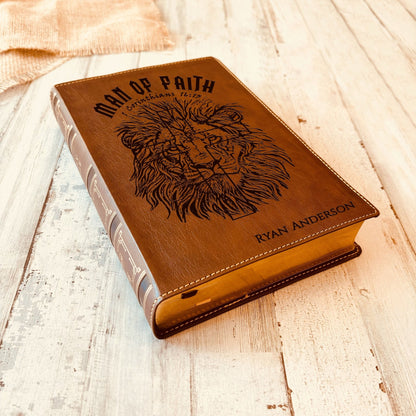 Personalized Bible for Men, NKJV Wide - Margin Bible, Customized Bible for Men Name Engraved, New King James Version, Bibles for men, bible gifts for men - Religious Books - Aylev