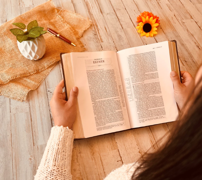 Personalized NKJV Bible, Custom Fingerprint & Cross Design with Name Engraved, Wide-Margin Bible, Gifts for Baptism, Wedding, Confirmation - Aylev